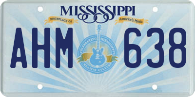 MS license plate AHM638