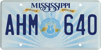 MS license plate AHM640