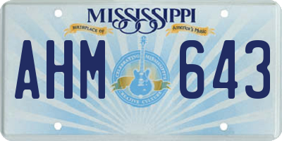 MS license plate AHM643