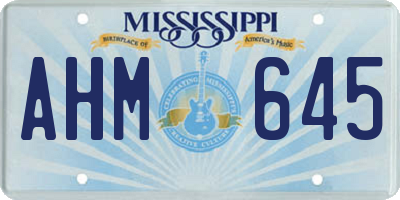 MS license plate AHM645