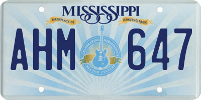 MS license plate AHM647