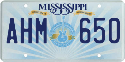 MS license plate AHM650