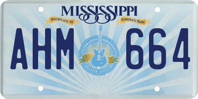 MS license plate AHM664