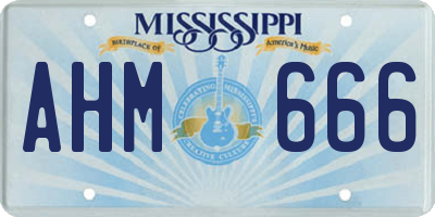MS license plate AHM666