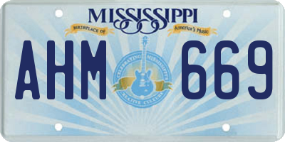 MS license plate AHM669