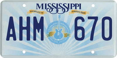 MS license plate AHM670