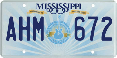 MS license plate AHM672