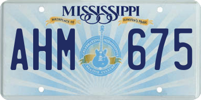 MS license plate AHM675