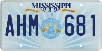 MS license plate AHM681