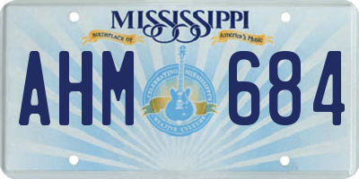 MS license plate AHM684