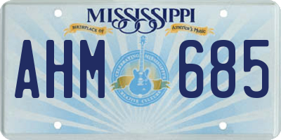 MS license plate AHM685