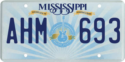 MS license plate AHM693