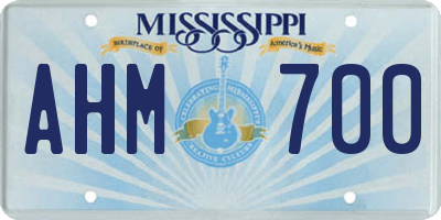 MS license plate AHM700