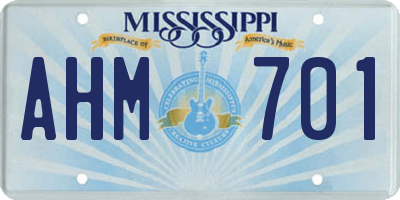 MS license plate AHM701