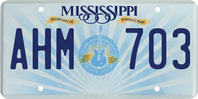 MS license plate AHM703