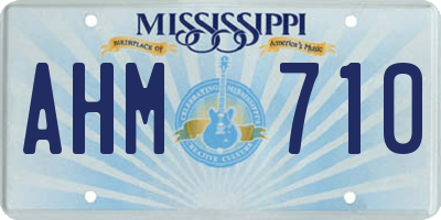 MS license plate AHM710