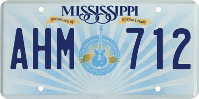 MS license plate AHM712