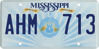 MS license plate AHM713