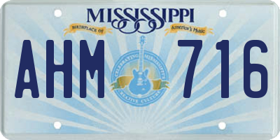 MS license plate AHM716