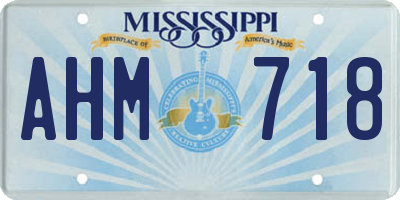 MS license plate AHM718