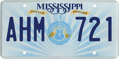MS license plate AHM721