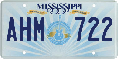 MS license plate AHM722