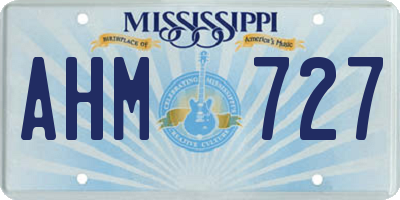 MS license plate AHM727