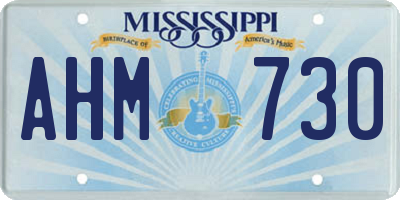 MS license plate AHM730