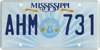 MS license plate AHM731