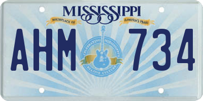 MS license plate AHM734