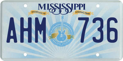 MS license plate AHM736