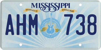 MS license plate AHM738