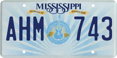 MS license plate AHM743