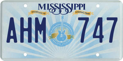 MS license plate AHM747