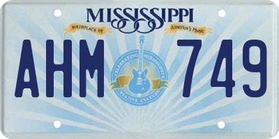 MS license plate AHM749