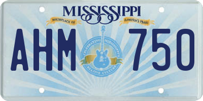 MS license plate AHM750