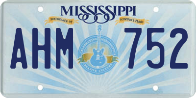 MS license plate AHM752
