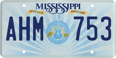 MS license plate AHM753