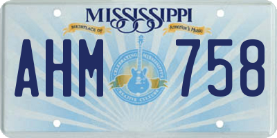 MS license plate AHM758