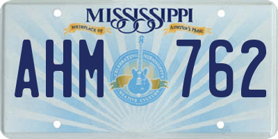 MS license plate AHM762