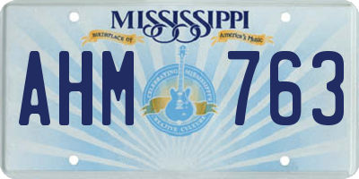 MS license plate AHM763