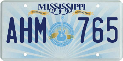 MS license plate AHM765