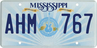 MS license plate AHM767