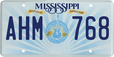MS license plate AHM768