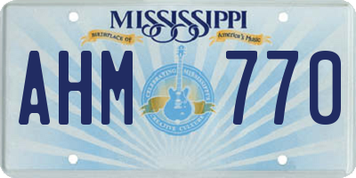 MS license plate AHM770