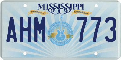 MS license plate AHM773