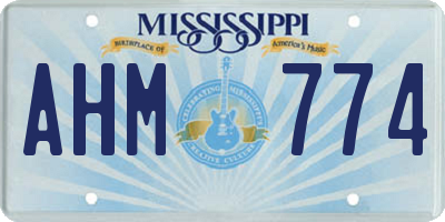 MS license plate AHM774