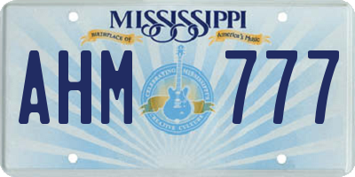 MS license plate AHM777