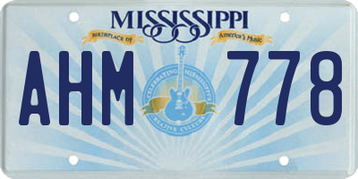 MS license plate AHM778