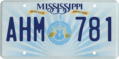 MS license plate AHM781